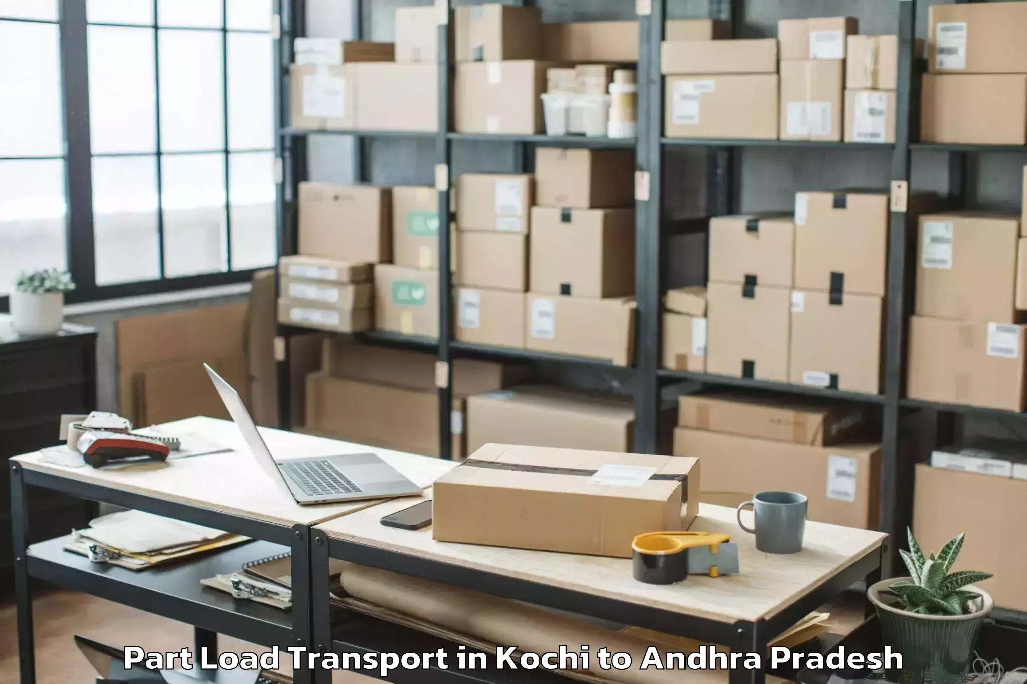 Hassle-Free Kochi to Mummidivaram Part Load Transport